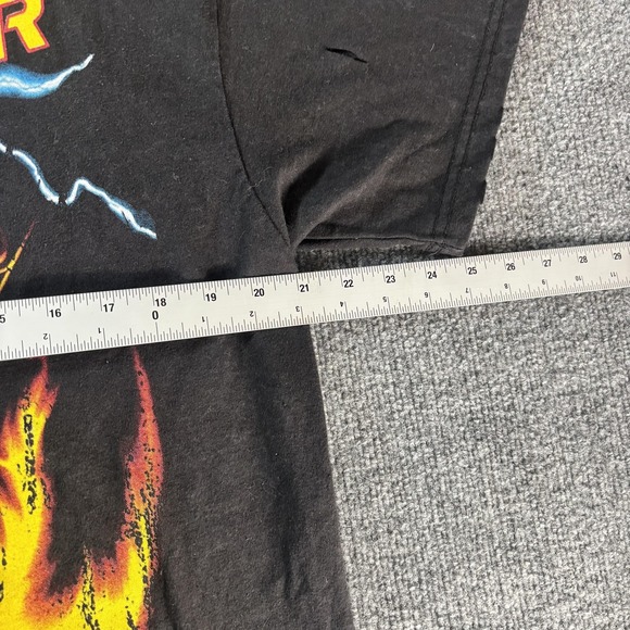 Rockstar Original Shirt Mens Medium Black Skull Flame Graphic Distressed Tee - Picture 2 of 5